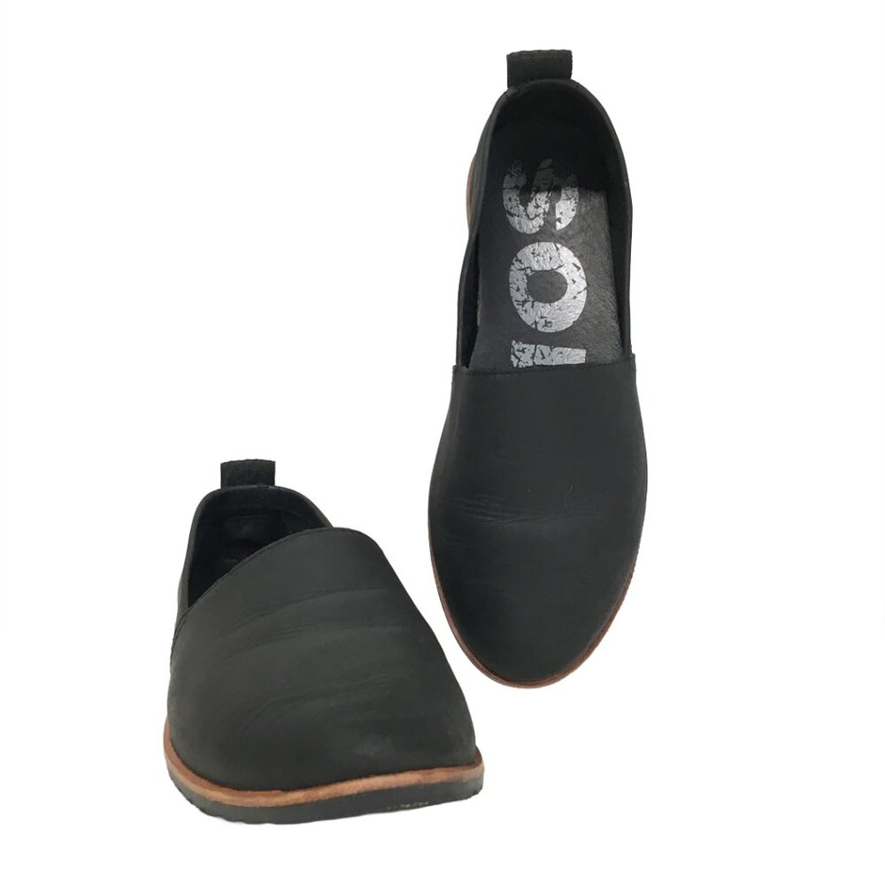 Sorel Ella Women's Black Leather Flats Size 7